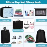 UCRAVO 7 Set Travel Packing Organizers for Save Space, Packing Cubes Luggage Organizers with Find Easily, Durable Travel Accessories Luggage Organizers with Upgraded Nylon Fabric (Black) - Image 4