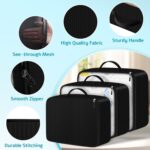UCRAVO 7 Set Travel Packing Organizers for Save Space, Packing Cubes Luggage Organizers with Find Easily, Durable Travel Accessories Luggage Organizers with Upgraded Nylon Fabric (Black) - Image 5