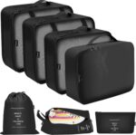 UCRAVO 7 Set Travel Packing Organizers for Save Space, Packing Cubes Luggage Organizers with Find Easily, Durable Travel Accessories Luggage Organizers with Upgraded Nylon Fabric (Black) - Image 8
