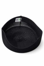 BR COLLECTION Prayer Caps for Muslims Islamic Namaz Topi for Men Handmade Knitted | Stylish Imported Fabric | for All Day Wear 5 Times is a Day for Namaz Black - Image 3