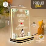 Personalized Islamic LED Lamp for Couple | Custom Acrylic Night Light with Names & Date | Wedding Gift | Quran Verse Decor | Muslim Home Bedroom Lamp USB Powered | 6x8 inches - Image 3