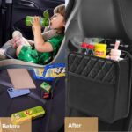Car Seat Back Hanging Organizer, Black Multi-Pocket Storage Bag with Document Holder and Bottle CompartmentsCar Seat Back Organizer for Kids & Adults (Black) - Image 6