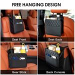 Car Seat Back Hanging Organizer, Black Multi-Pocket Storage Bag with Document Holder and Bottle CompartmentsCar Seat Back Organizer for Kids & Adults (Black) - Image 7