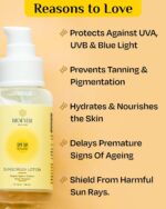 hydrating Sunscreen lotion | SPF 50 PA+++ | UV-A & UV-B High Protection| Water Resistant | Ultra Light , Aloe Vera extract , Zinc oxide & Aquaxy | For Women & Men | No White Cast , non comedogenic & oil free | All Skin Types - 50ML - Image 4
