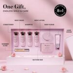 Mintree 8 in 1 Bath and Body Care Gift Set with Body Wash, Lotion, Scrub, Bathing Bar, Hand Cream, Shimmer Elixir, Shampoo and Conditioner For Women | All Skin Types | Suitable for Birthday, Anniversary Gifting and every special occasion - Image 3
