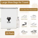Pristu Pack of 20 Pcs Shoe Bag Cover for Shoe Storage & Travelling Drawstring Bags Waterproof, White Large Waterproof Portable Drawstring Travel Shoe Storage Bag Travel Essentials Women for and Men - Image 3