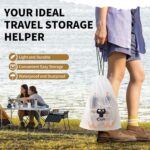 Pristu Pack of 20 Pcs Shoe Bag Cover for Shoe Storage & Travelling Drawstring Bags Waterproof, White Large Waterproof Portable Drawstring Travel Shoe Storage Bag Travel Essentials Women for and Men - Image 4