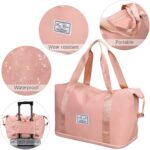 Nylon Duffle Bag for Travelling |Waterproof and Large Travel Bag for Women's Luggage | Expandable & Multipurpose Large Capacity Weekender Carry Bag (Peach) - Image 6