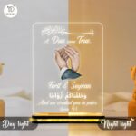 Islamic Couple LED Acrylic Lamp Dua Design | Muslim Night Light Decor | Wedding Gift for Husband Wife Anniversary Table Lamp | 6x8 inches - Image 4