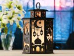 Wooden Islamic Ramadan Lantern with Openable Door - Decorative Lamps for Home Decor. (Dark Brown) - Image 3