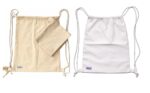 GRAICOT-Cotton Drawstring Bag/Backpack for Gym, Trekking, & Grocery Shopping | Washable & Reusable, Lightweight, Eco-Friendly Recycled | Size M 18" h x 14" w | Combo Pack of 2 (White & Natural Beige) - Image 3