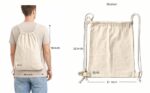 GRAICOT-Cotton Drawstring Bag/Backpack for Gym, Trekking, & Grocery Shopping | Washable & Reusable, Lightweight, Eco-Friendly Recycled | Size M 18" h x 14" w | Combo Pack of 2 (White & Natural Beige) - Image 4