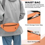 Kraptick Waist Bag, Fanny Pack & Crossbody Bag for Travel, Running, Hiking & Gym | Waterproof & Lightweight Bag | Adjustable Money Belt & Waist Pouch for Men & Women (Orange) - Image 6