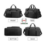 SRZ SAMRUKZONE Nylon Travel Duffle Bag with Wet Pocket & Shoe Compartment, Waterproof Sports Gym Bag Shoulder Bag (44 x 19 x 29 cm) (Black) - Image 4
