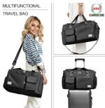 SRZ SAMRUKZONE Nylon Travel Duffle Bag with Wet Pocket & Shoe Compartment, Waterproof Sports Gym Bag Shoulder Bag (44 x 19 x 29 cm) (Black) - Image 5