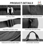 SRZ SAMRUKZONE Nylon Travel Duffle Bag with Wet Pocket & Shoe Compartment, Waterproof Sports Gym Bag Shoulder Bag (44 x 19 x 29 cm) (Black) - Image 6