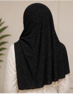 Soft Cotton Scarf for Women | Breathable Stylish Hijab & Head Wrap Black Color - Image 7