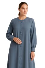 Women Abaya with Front Open - Button detailing | cuff sleeves | Modest Wear Simple Burqa | Free Size without hijab - Image 3
