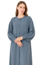 Women Abaya with Front Open - Button detailing | cuff sleeves | Modest Wear Simple Burqa | Free Size without hijab - Image 4