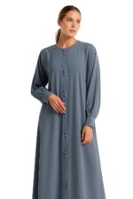 Women Abaya with Front Open - Button detailing | cuff sleeves | Modest Wear Simple Burqa | Free Size without hijab - Image 5