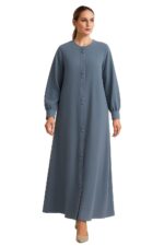 Women Abaya with Front Open - Button detailing | cuff sleeves | Modest Wear Simple Burqa | Free Size without hijab - Image 8