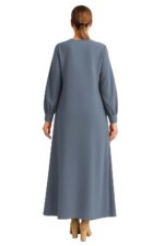 Women Abaya with Front Open - Button detailing | cuff sleeves | Modest Wear Simple Burqa | Free Size without hijab - Image 9