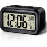 Digital Kitchen Timer Digital Alarm Clock with Large Led Display Snooze Function Temperature & Date Display Battery Operated Portable Desk Clock for Bedroom Kids Travel Auto Night Light (Black) - Image 3