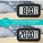 Digital Kitchen Timer Digital Alarm Clock with Large Led Display Snooze Function Temperature & Date Display Battery Operated Portable Desk Clock for Bedroom Kids Travel Auto Night Light (Black) - Image 5