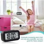 Digital Kitchen Timer Digital Alarm Clock with Large Led Display Snooze Function Temperature & Date Display Battery Operated Portable Desk Clock for Bedroom Kids Travel Auto Night Light (Black) - Image 6