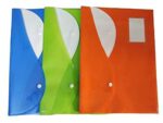 3 Pack A4/Legal Heavy Duty Document File Bag,Double Pocket Fluorescent Envelope Holder Storage Case, Snap Button Organizer, My Clear Plastic Container (Fluorescent Color, Pack of 3) - Image 3