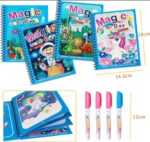 GOPIKRISHNA 4-Pack Water Magic Coloring Books with Refillable Pens - No-Mess Water Reveal Activity Book Set for Kids - Reusable & Travel-Friendly - Image 5