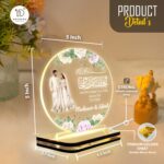 Personalized Islamic Wedding Name Lamp LED Acrylic Night Light | Quran 78:8 Verse Decor | Muslim Couple Gift for Nikah Engagement Anniversary Bride Groom Bedroom Decoration |(5.5x5.5) Inch - Image 4
