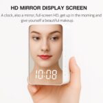 REACHER Digital LED Mirror Alarm Clock|Table Smart Alarm Back Light Clock for Students, Office, Home & Bedroom with Sensor Date & Temperature for Heavy Sleeper 12/24Hr Time, USB/Battery Powered - Image 6
