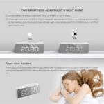 REACHER Digital LED Mirror Alarm Clock|Table Smart Alarm Back Light Clock for Students, Office, Home & Bedroom with Sensor Date & Temperature for Heavy Sleeper 12/24Hr Time, USB/Battery Powered - Image 7