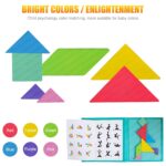Tangram Magnetic Puzzle Book for Kids - Wooden Travel Brain Teaser Toy with Shapes, Patterns & Cards - Montessori Educational Game for Ages 3+ - Image 3