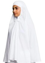 RBLISS CG Women's Pure Cotton Cloth White Eharam/Ahram/Ihram for Hajj or Umrah | Durable Solid Abaya with Hijab | White | Free Size - Image 4