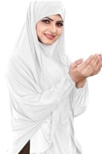 RBLISS CG Women's Pure Cotton Cloth White Eharam/Ahram/Ihram for Hajj or Umrah | Durable Solid Abaya with Hijab | White | Free Size - Image 9