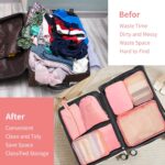 7PCS Packing Cubes for Suitcases, Travel Luggage Organizer Bags, Suitcase Organizer Bags Set for Carry on Luggage Travel Essentials, Pink - Image 7