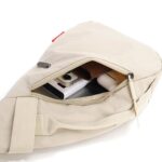 Chest Bag for Men, Shoulder Sling Bag, Shoulder Bag Men, with Main Compartment and Hidden Pocket Lightweight Washed Nylon Crossbody Bag for Daily Commute Hiking Work 32cm x 19cm x 8cm Beige - Image 4