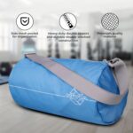 NIVIA Basic Polyester Duffle Bag for Men & Women, Side Mesh Pocket, Workout & Training Bag, Suitable for Gym, Fitness, Sports & Travel with Adjustable Shoulder Strap (Sky/Grey), Capacity-11L - Image 4