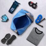 NIVIA Basic Polyester Duffle Bag for Men & Women, Side Mesh Pocket, Workout & Training Bag, Suitable for Gym, Fitness, Sports & Travel with Adjustable Shoulder Strap (Sky/Grey), Capacity-11L - Image 7