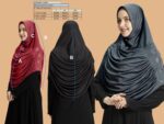 Mehar Hijab's Women's Elegant Pleated Instant Hijab with Glittering Stone Embellishments | Modest & Stylish Aasimah Hijab - Image 9