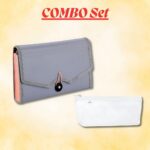 Polen Cheque Expanding File with Elastic Closure 13 Pockets, Edge Binding, Index Tab + Net Pencil Pouch Mesh Nylon Bag, Stationery Bag for Students and Office Etc, Combo Set. (Radiant Grey) - Image 3
