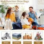 HSR Pack of 20 Shoe Bags for Travel, Clear Travel Shoe Bags for Packing, Large Waterproof Portable Drawstring Travel Shoe Storage Bag Travel Essentials for Men and Women - Image 5