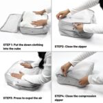 Compression Packing Cubes for Travel,Expandable Storage Bag Luggage Packing Organizers | Luggage Suitcase Organizer Compressed Travel Clothes Bag (Grey) - Image 5