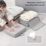 Compression Packing Cubes for Travel,Expandable Storage Bag Luggage Packing Organizers | Luggage Suitcase Organizer Compressed Travel Clothes Bag (Grey) - Image 6