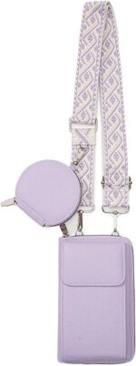 MOCA Womens Small Crossbody Bag for Mobile Cell Phone Holder Pocket Purse Wallet with Sling Adjustable Strap Shoulder Belt with Card Slots and Mini Coin Purse (Lilac) - Image 4