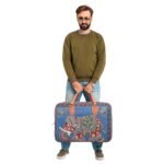 NFI essentials Small Canvas Duffle Travel Bag for Men and Women, Luggage Travelling Bags for Women, Stylish Duffel Cabin Size Air Bag (21L) (Blue) - Image 3