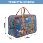 NFI essentials Small Canvas Duffle Travel Bag for Men and Women, Luggage Travelling Bags for Women, Stylish Duffel Cabin Size Air Bag (21L) (Blue) - Image 5