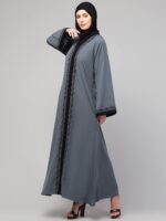 simple latest stylish embroidered front open abaya burqas for Women and girls - Image 5